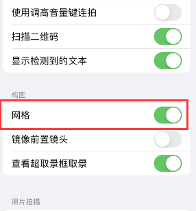 桓台苹果手机维修网点分享iPhone如何开启九宫格构图功能 